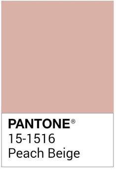 pantone's peach beige color is shown with the words peache below it