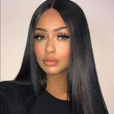 Straight Middle Part, Straight Lace Front Wig, Curling Iron Hairstyles, Feather Hair Clips, Floral Accessories Hair, Bohemian Hairstyles, Pearl Hair Pins, Straight Lace Front Wigs, Fancy Hairstyles