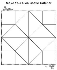 Make your own cootie catcher a.k.a fortune teller! Cootie Catcher Template, Cootie Catcher, בר מצווה, Teacher Worksheets, Graphic Organizer, Fortune Teller, Template Google