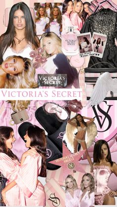 the victoria's secret collage is shown in pink