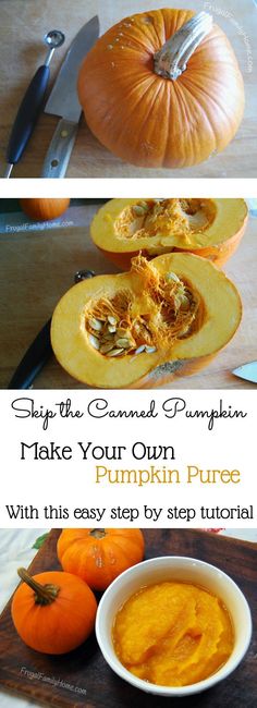 pumpkins cut in half and sitting on a cutting board next to a knife, buttered pumpkin