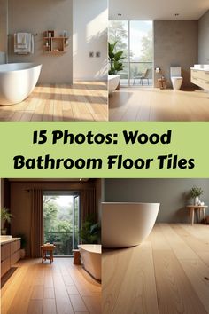 15 Photos: Wood Bathroom Floor Tiles Wood Bathroom Floor, Bathroom Floor Tiles Ideas, Organic Bathroom, Brown Bathroom Decor, Tiles Ideas