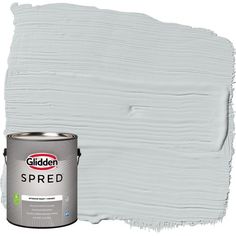 a white paint can with the word spred painted on it's bottom half