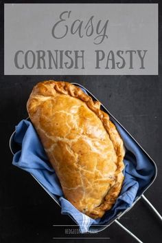 an image of a pastry in a pan with the words easy corinsh pastry on it