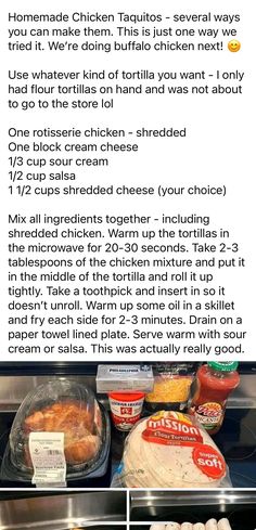 an image of some food items in the freezer with instructions on how to make them