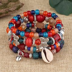 Category: Jewelry Material: Alloy Style: Bohemian Bracelets Sets, Butterfly Crystal, Fashion Butterfly, Elastic Rope, Set Jewelry, Beads Bracelets, Layered Bracelets, Strand Bracelet, Shell Pendant