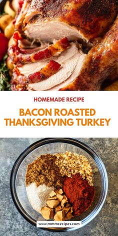 This Bacon Roasted Thanksgiving Turkey is the star of the holiday table! The crispy bacon adds incredible flavor while keeping the turkey juicy and tender. Perfectly seasoned and roasted, it's sure to impress your guests with every bite. Make your Thanksgiving unforgettable with this delicious recipe. Pin it for your next holiday meal! #ThanksgivingRecipes #BaconRoastedTurkey #HolidayCooking #TurkeyRecipe Roasted Thanksgiving Turkey, Best Bacon, Healthy Cookie Recipes, Holiday Meal, Smoked Turkey, Next Holiday, Roasted Turkey