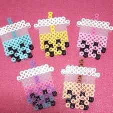 plastic beads are arranged in the shape of cupcakes