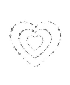 a heart made up of small dots on a white background