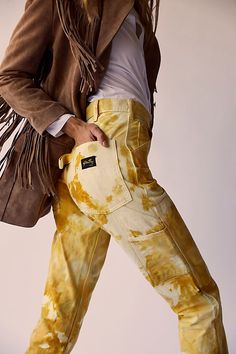 Painter's Pants in Mustard– riverside tool & dye Bleached Jeans, Painters Pants, House Clothes, Utility Pants, Vintage Fits, Work Pants, Pants Outfit, Pollution, Boho Outfits