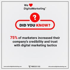 an ad for digital marketing that says did you know?