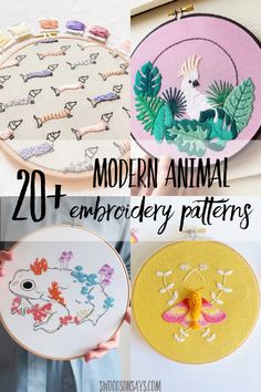 modern animal embroidery patterns for beginners