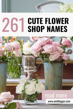 cute flower shop names Gift Shop Names, Cute Flower Shop, Catchy Business Names, Flower Garden Layouts, Florist Brand, Florist Studio, Shop Name Ideas