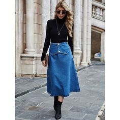 Material: PolyesterLength: Mid-CalfSilhouette: AsymmetricalSeason: Fall,SpringFabric Stretch: No StretchPackage Contents: 1 x Skirt Work Jumpsuit, Denim Button Skirt, Women Lace Dress, Fall Dress Outfit, Pleated Maxi Dress, Jeans Rock, Bottom Clothes, Fall Winter Outfits, Skirt Outfits