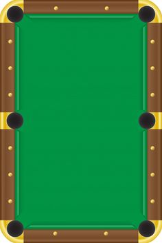 a pool table with green cloth and gold trimmings on the edges, in front of a white background