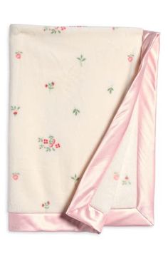 A smooth satin border that baby will love to touch frames a soft, plush blankie patterned in a charming print. 30" x 39" 100% polyester. Machine wash warm, tumble dry low. By Nordstrom Baby; imported. Kids' Wear. Baby Print, To Touch, Book Decor, Bed Blanket, Baby Prints, Plush Blanket, Kids Wear, Soft Plush, Baby Blanket