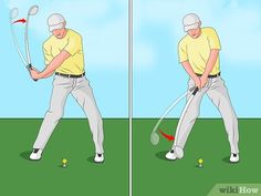 a man hitting a golf ball with his club