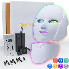 PRICES MAY VARY. 7-1 Colors LED Facial Skin Care Mask: You can adjust different colors of light by remote control, and you can also control the time and depth of light to meet different purposes and provide you with different feelings! Red light: Treatment of full-face wrinkles. Blue Light: Treatment of mild to moderate inflammatory acne. Mixed Light: Treatment of mild to moderate inflammatory acne. Impressive Gift: Use more comfortable materials. Our masks make a great gift for mom, girlfriend, Led Mask Therapy, Inflammatory Acne, Mask At Home, Mask Light, Toothbrush Accessories, Led Facial, Led Face Mask, Facial Skincare, Power Toothbrush