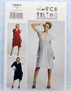 a woman's dress sewing pattern with three variations