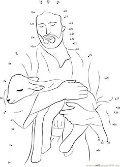 jesus holding the baby jesus dot to dot