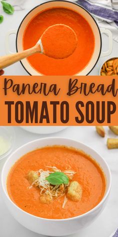 this panera bread tomato soup is so good and it's ready to be eaten