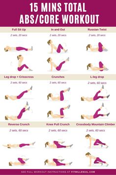 the 15 minute abs / core workout for women