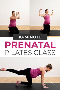 the 10 minute prenatl pilates class is perfect for beginners to do