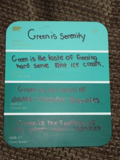 green is the taste of freshing and hard serve mint ice cream on a card