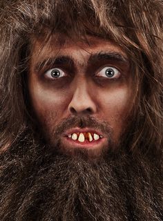 Caveman Monster Teeth Theme Makeup Ideas, Caveman Costume, Monster Teeth, The Addams Family 2019, Addams Family 2019, Fake Teeth, Make Em Laugh, Dentures, Dinosaur Art