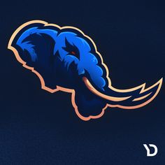 an elephant logo is shown on a dark background