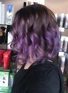 Colored Hair Tips, Lilac Hair, Short Brown Hair, Hair Balayage, Hair Color Highlights, Hair Color Balayage, Hair Inspo Color, Short Curly Hair