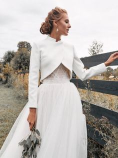 Stylish Bridal Coat with Collar - ArtPodium Studio Wedding Sweater, Bridal Sweater, Bridal Coat, Bride Jacket, Wedding Coat, Bolero Wedding, Bridal Bolero, Bohemian Style Dresses, Bridal Tops