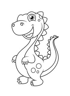 a cartoon dinosaur that is smiling and looking at the camera