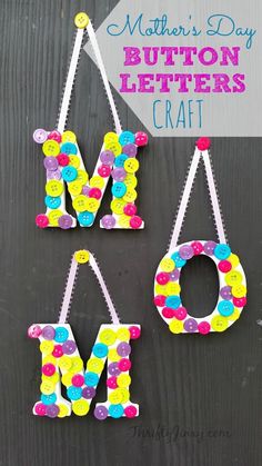 mother's day button letters craft