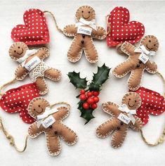 christmas ornaments are arranged in the shape of teddy bears