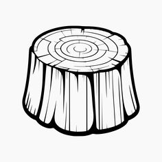 a wooden stump with a circular hole in the center