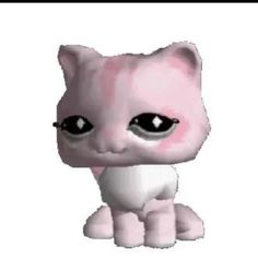 an image of a pink cat with big eyes