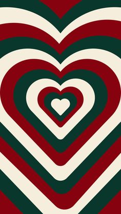 a heart - shaped pattern in red, green and white