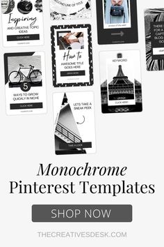 the monochromee pinterest templates are on sale