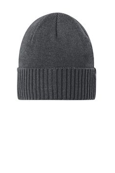 Port Authority ® Rib Knit Cuff Beanie - GRAPHITE - OSFA | Port Authority Rib Knit Cuff Beanie Hat in Graphite Grey Size OSFA | Acrylic 2x2 Rib Knit, Flat Bill Hats, Cotton Beanie, Slouch Beanie, Beanie Style, Port Authority, Knit Cuff, Brand Colors, Knit Beanie