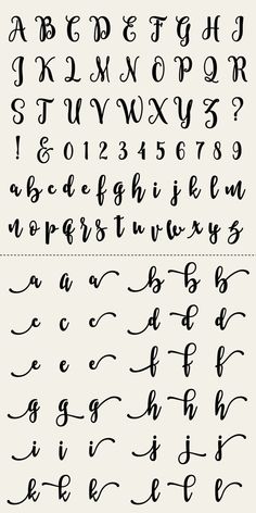 an old english alphabet with cursive letters and numbers