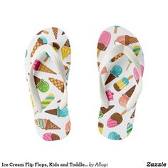 Playful Summer Vacation Flip Flops, Ice Cream Shoes Kids, Cute Flip Flops For Kids, Bright Flip Flops For Kids, Summer Kids Flip Flops, Colorful Flip-flops With Cartoon Design, Surf Flip Flops For Kids, Pretty Flip Flops, Springy Flip-flops For Kids
