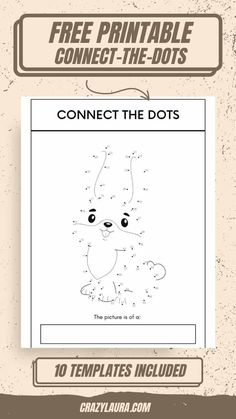 an animal connect the dots game for kids to learn how to draw and color it