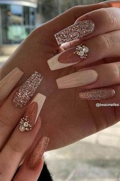 Wedding Acrylic Nails, Bridal Nails Designs, Wedding Nails Glitter, Homecoming Nails Acrylic, Nails White, Wedding Nails Design, Nails Red, Nail Art Wedding, Bride Nails