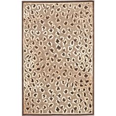 a rug with an animal print pattern on the front and back of it in brown, beige