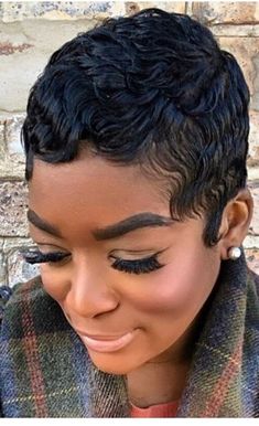 Finger Waves Short Hair, Short Hair Styles African American, Short Relaxed Hairstyles, Black Hair Short Cuts, Short Sassy Hair, Sassy Hair, Hair Affair, Short Black Hairstyles, Cute Hairstyles For Short Hair