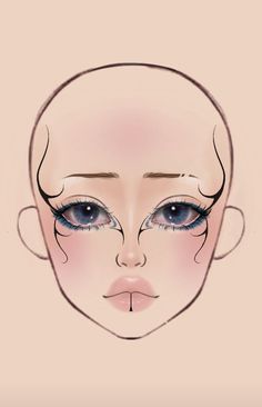 Eyeliner Idea, White Eye Makeup, Drag Make-up, Makeup Drawing, Makeup Face Charts, Halloween Makeup Inspiration