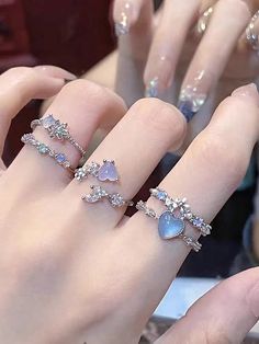 Ethereal Aesthetic Accessories, Ethereal Jewelry Aesthetic, Shifting Accessory, Ethereal Accessories, Lavender Accessories, Opal Heart Ring, قلادات متدلية, Fancy Accessories