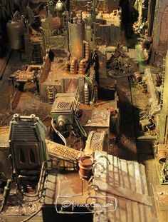 a room filled with lots of different types of machines and machinery on top of each other