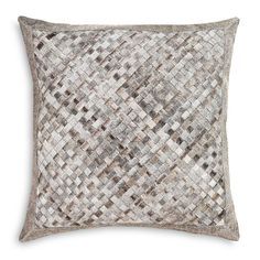 Surya Cesta Cow Hair on Hide Decorative Pillow, 20" x 20" Cow, Decorative Pillows, Throw Pillows, Pillows, Grey, Hair